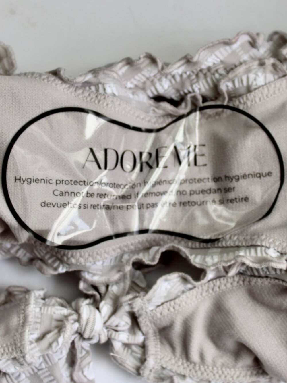 Adore Me Women's Steph Swimwear Bikini Bottom Gingham Gray Size Small NWT - Picture 4 of 5